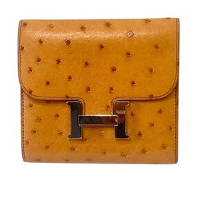 Hermes Ostrich Leather  Constance Compact Wallet